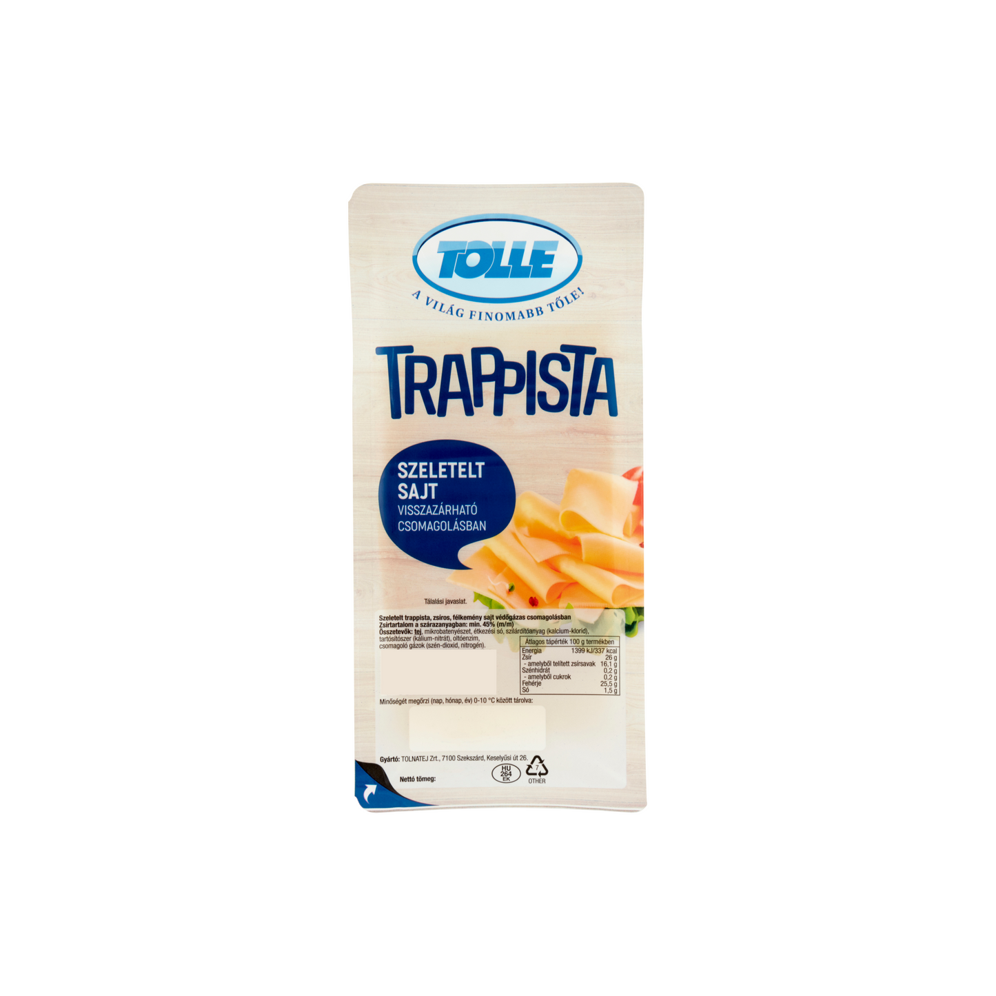Tolle szeletelt trappista sajt 125 g