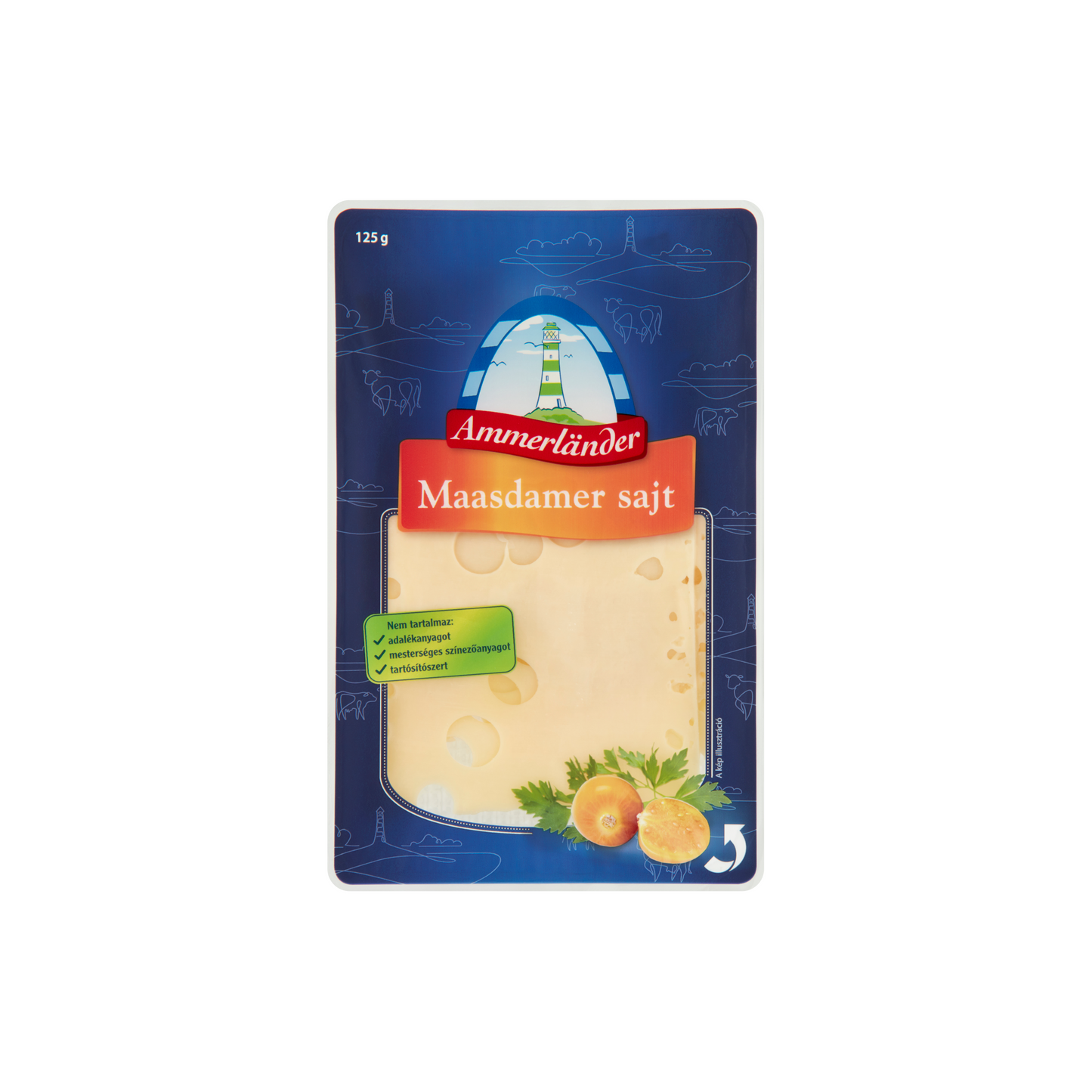 Ammerländer szeletelt maasdamer sajt 125 g