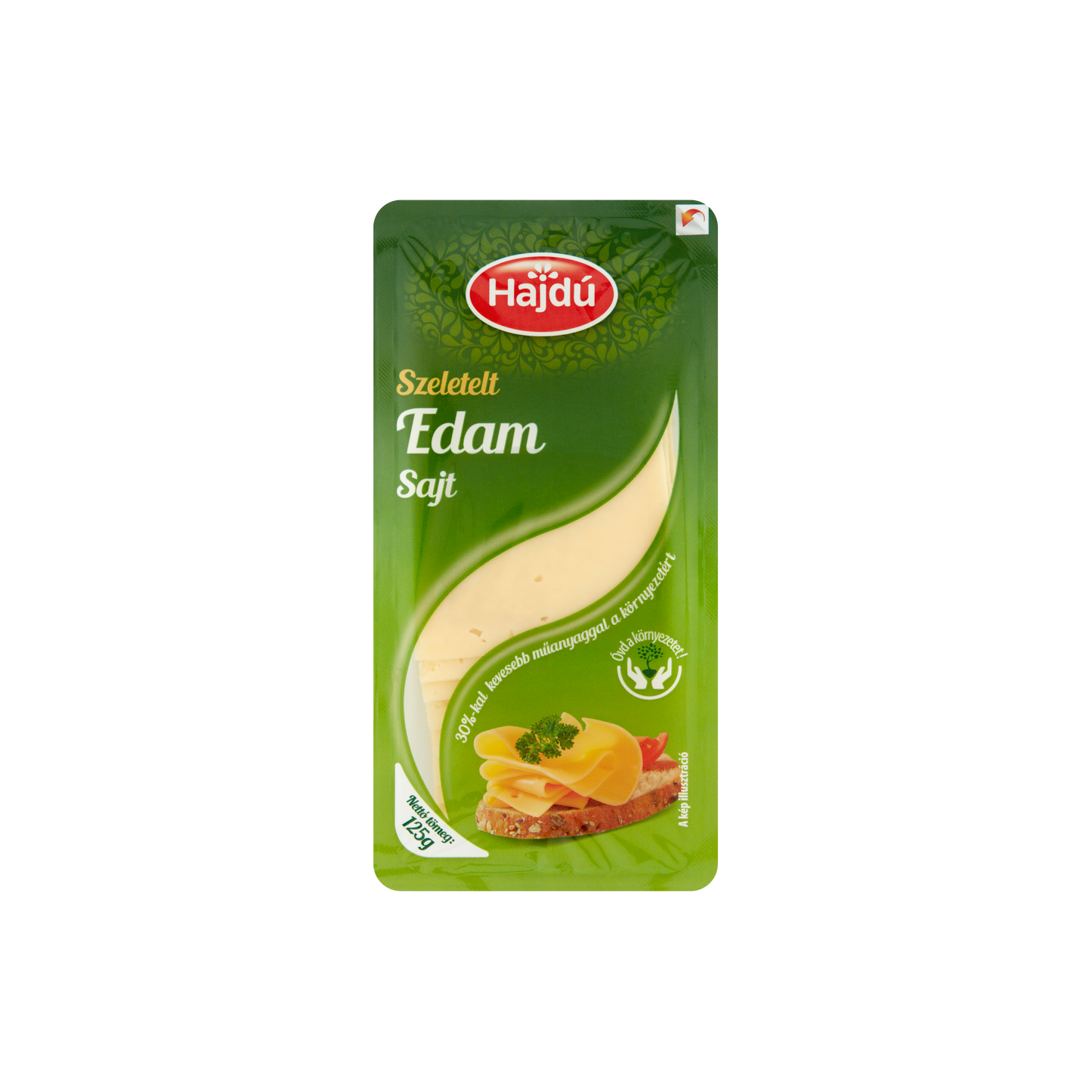 Hajdú szeletelt edam sajt 125 g