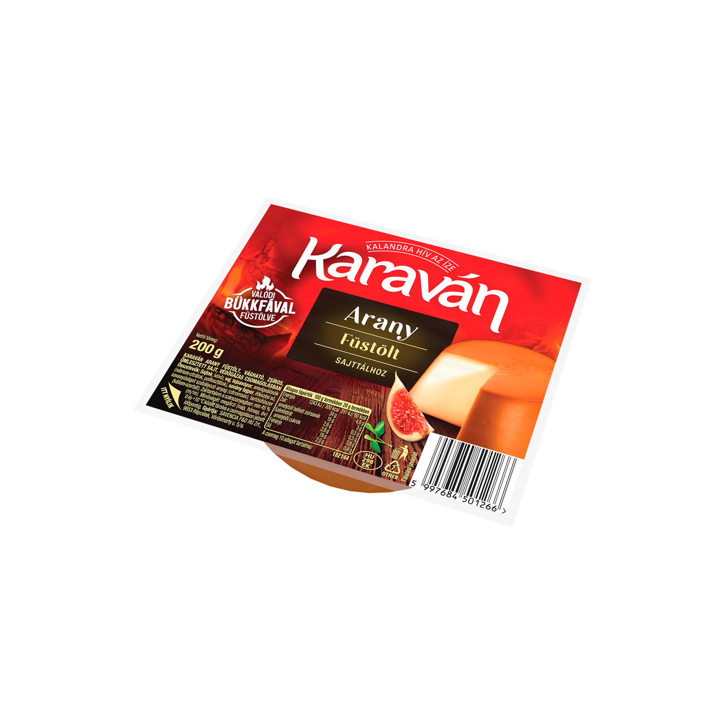 Karaván Arany füstölt, vágható, zsíros ömlesztett sajt 200 g