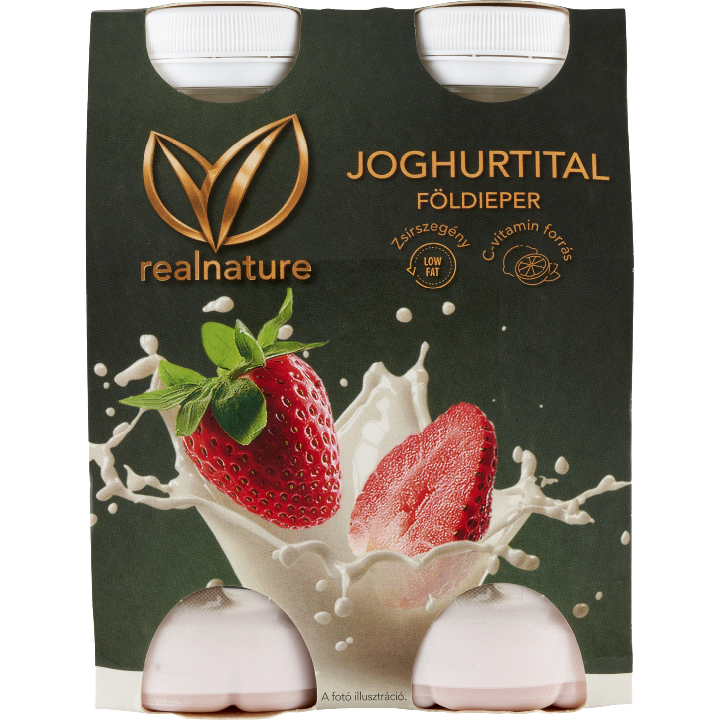 Real Nature földieper zsírszegény joghurt ital 4 x 100 g