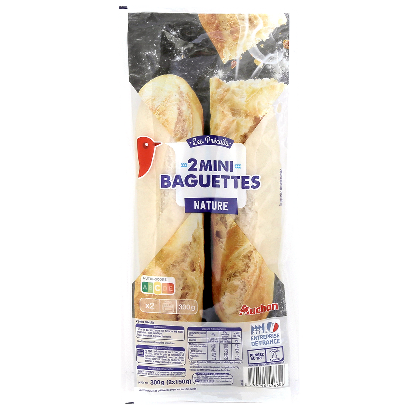 Auchan Kedvenc Baguette 2 db 300 g