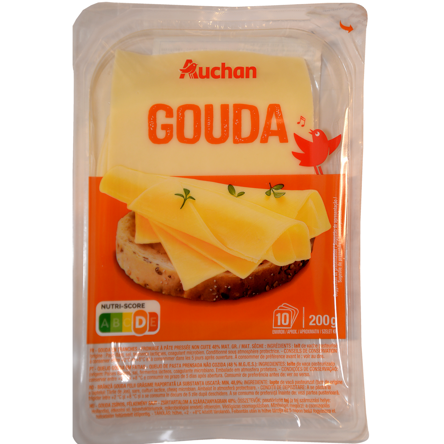 Auchan Kedvenc Gouda szeletelt sajt 200 g