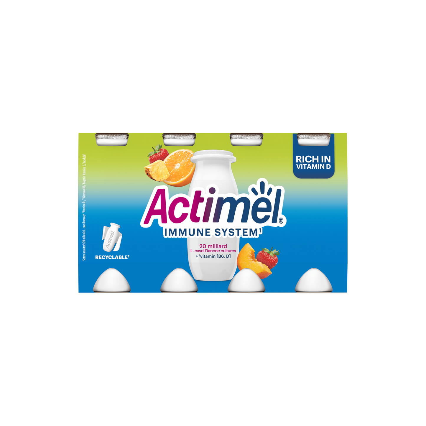 Danone Actimel vegyes gyümölcsízű zsírszegény joghurtalapú ital 8 x 100 g (800 g)