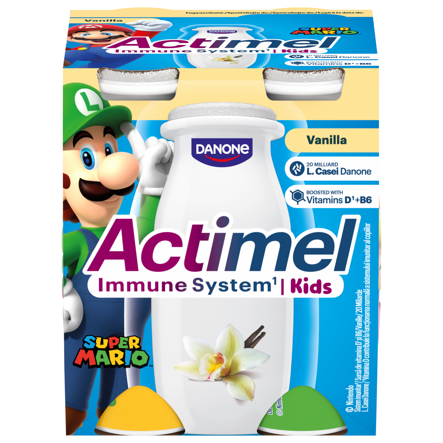 Danone Actimel Kids vaníliaízű zsírszegény joghurtalapú ital B6-és D-vitaminnal 4 x 100 g (400 g)