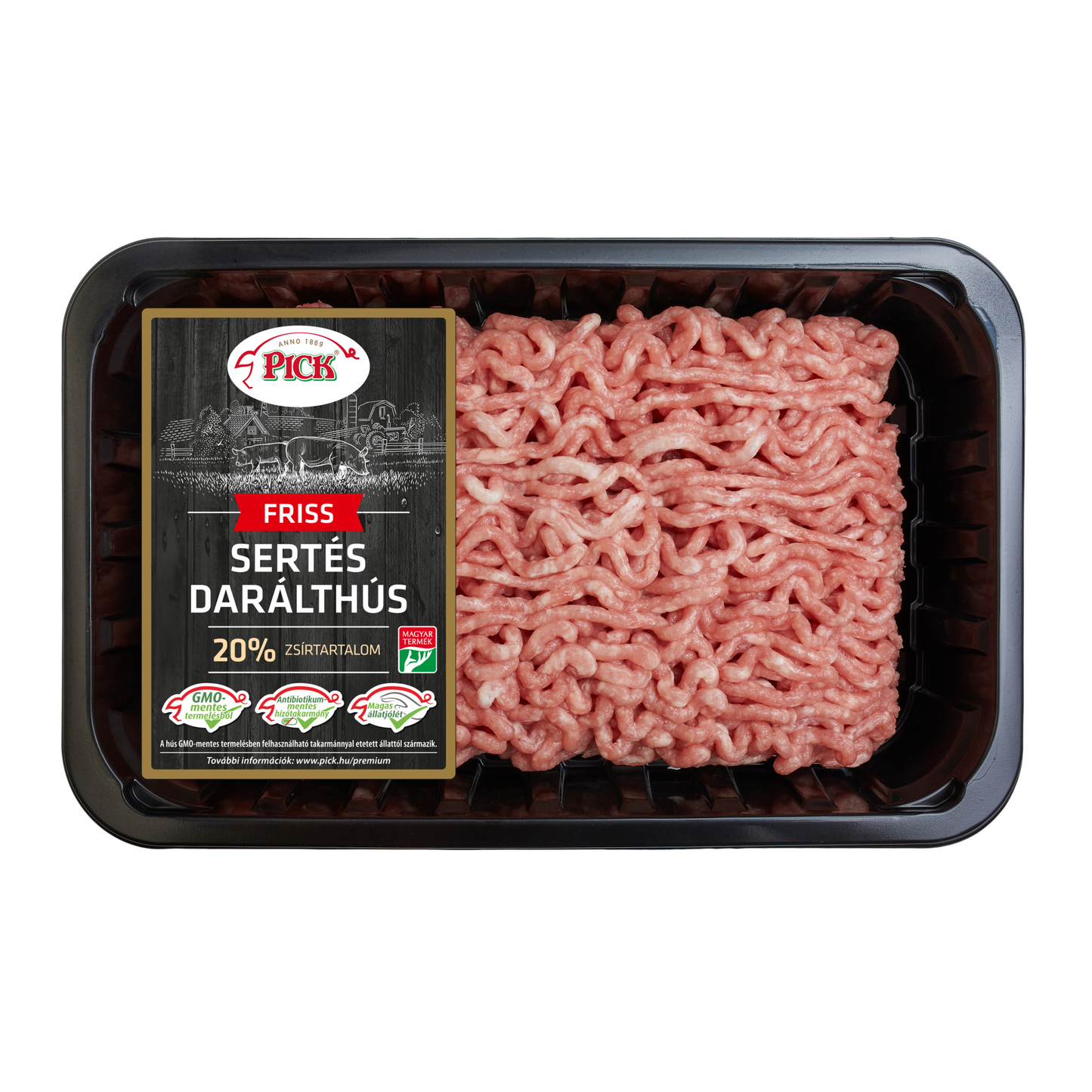Pick sertés darált hús GMO mentes 20% zsírtartalommal 600 g