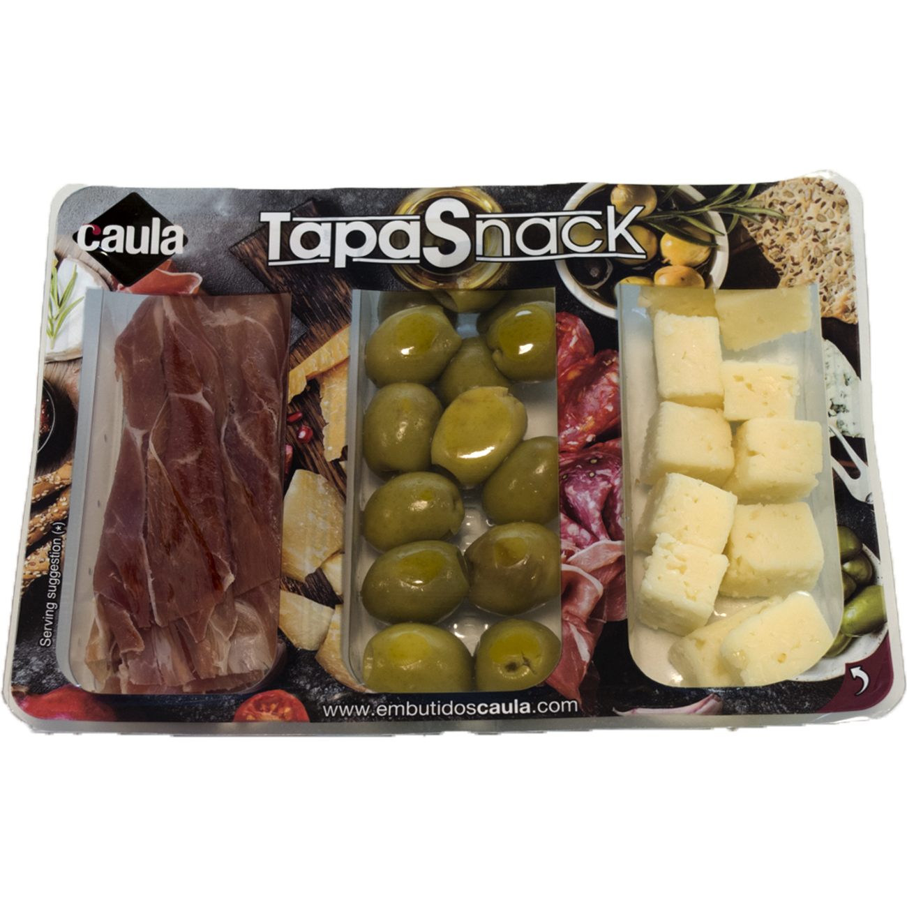 Tapas Snack, Serrano sonka-sajt-olívabogyó tál 120 gr