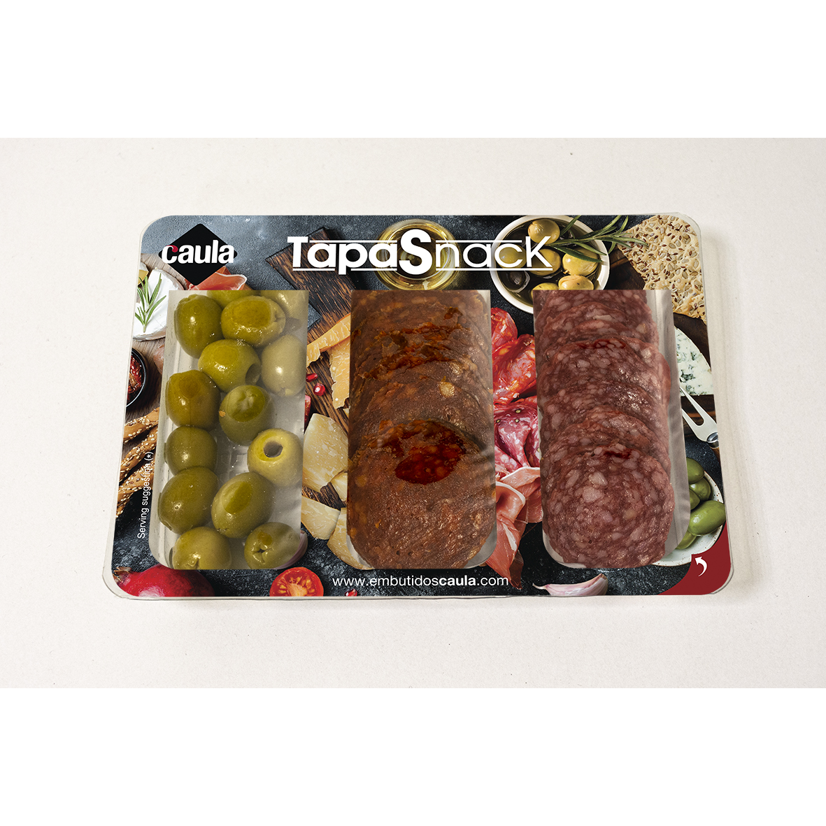 Tapas Snack, Szalámi-pepperóni-olívabogyó tál 120 gr