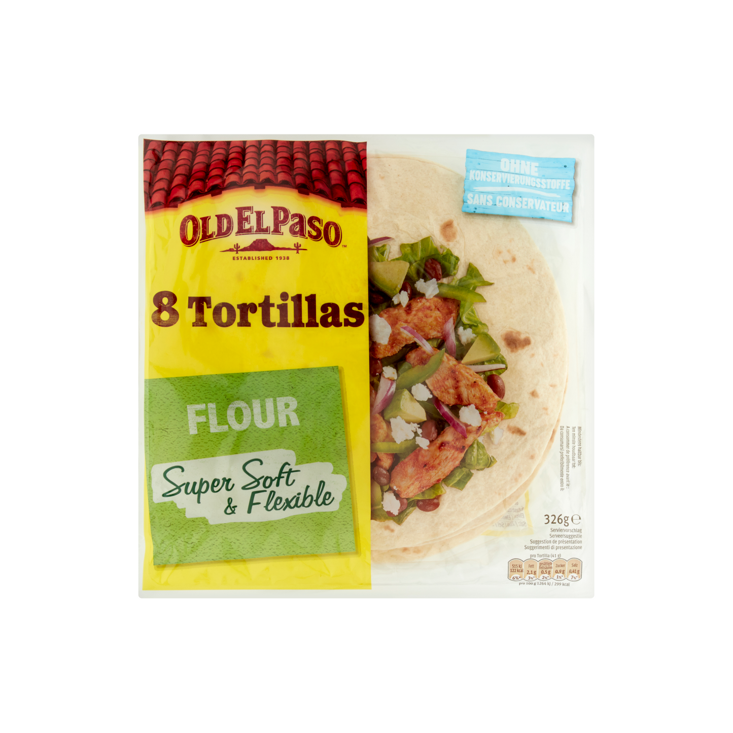Old El Paso tortilla lepények búzalisztből 8 db 326 g