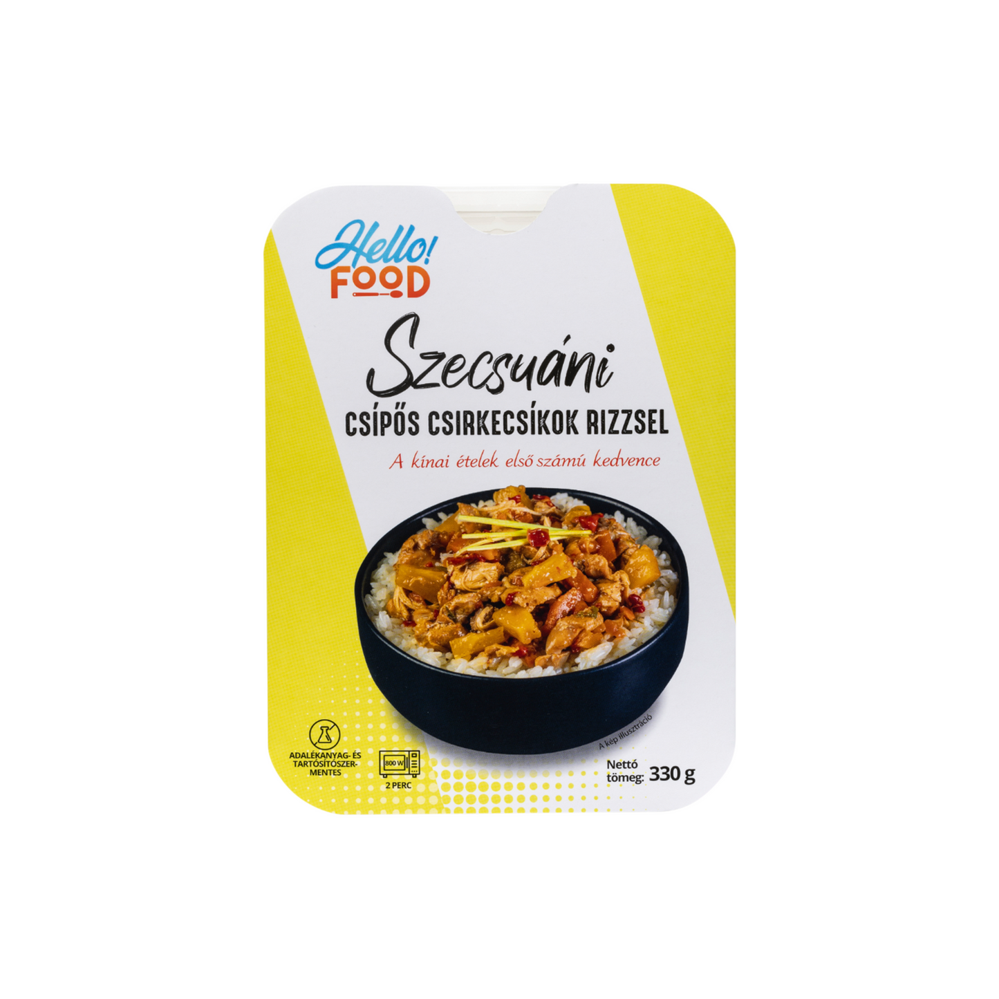 Hello Food szecsuáni csípős csirkecsíkok rizzsel 330 g