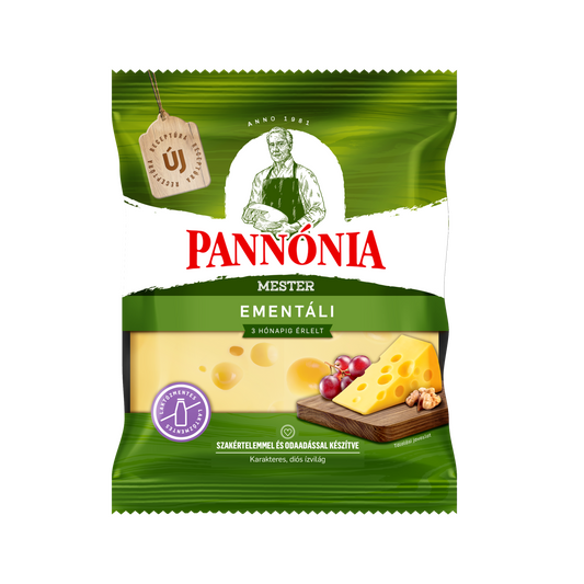 Pannónia Mester Ementáli darabolt, zsíros, kemény, erjedési lyukas sajt 200 g