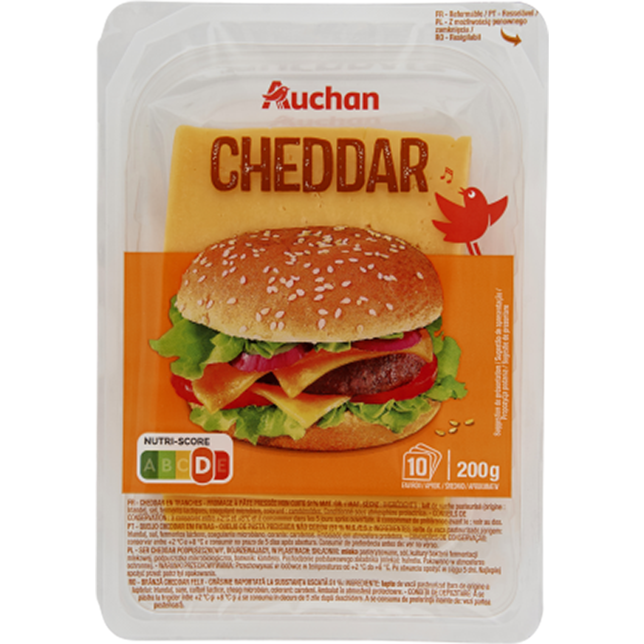 Auchan Kedvenc Cheddar sajt szeletek 200 g
