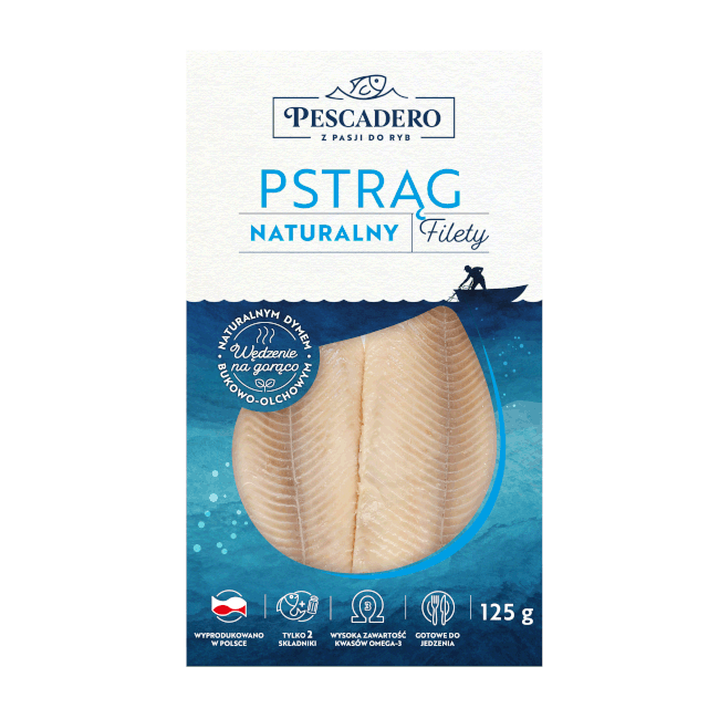 Pescadero melegen füstölt pisztráng filé bőr nélkül, natúr 125g