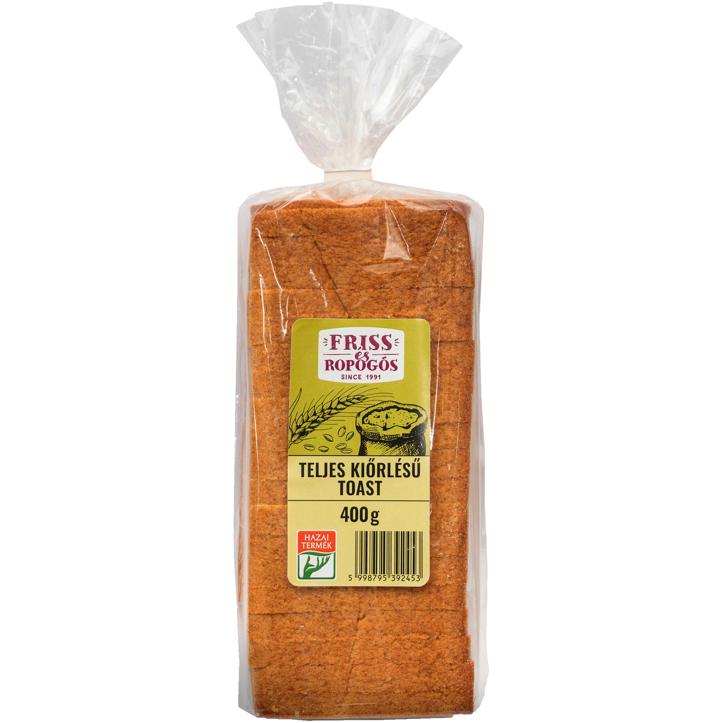 Teljes kiörlésű toast 400 g