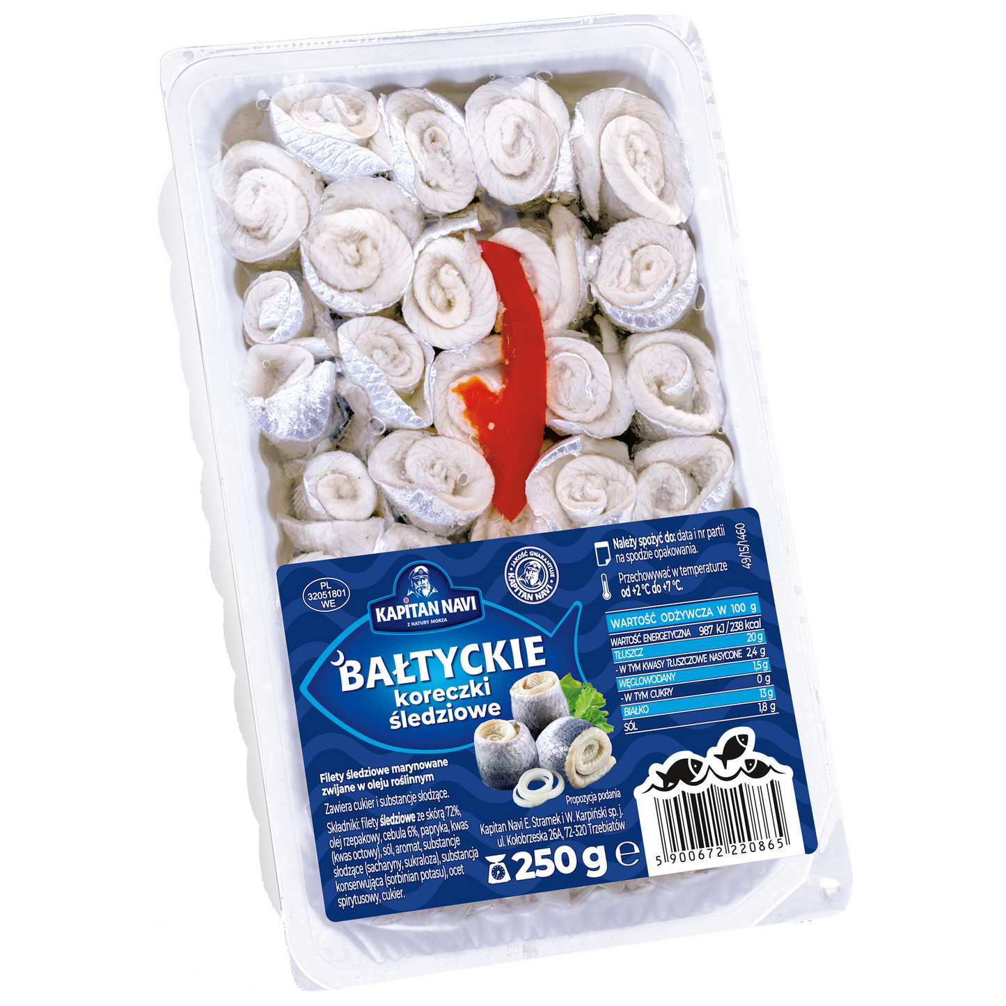 Balti pácolt mini heringfilé tekercs 250 g