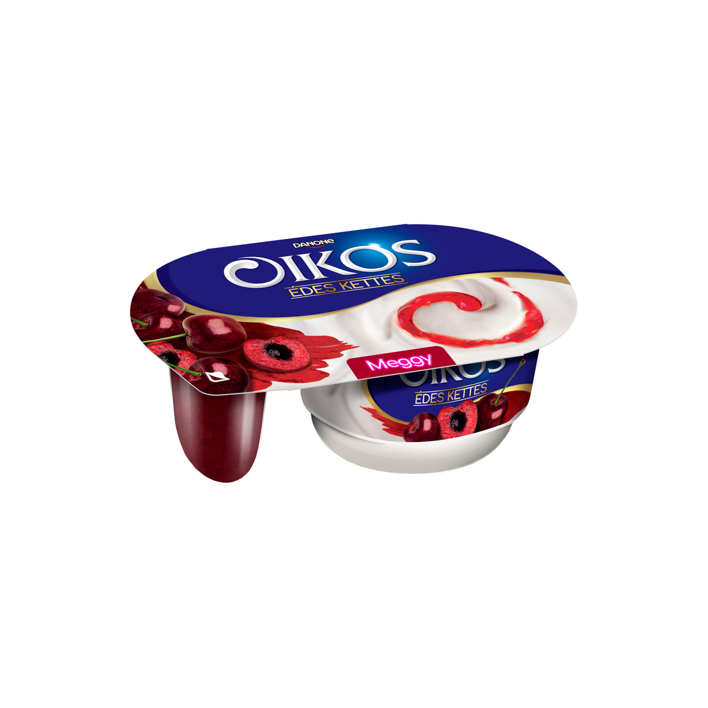 Danone Oikos Édes Kettes élőflórás édesített joghurt meggyszósszal 118 g