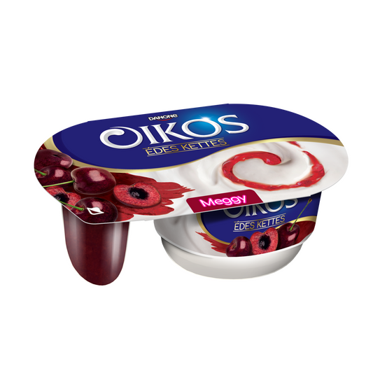 Danone Oikos Édes Kettes élőflórás édesített joghurt meggyszósszal 118 g
