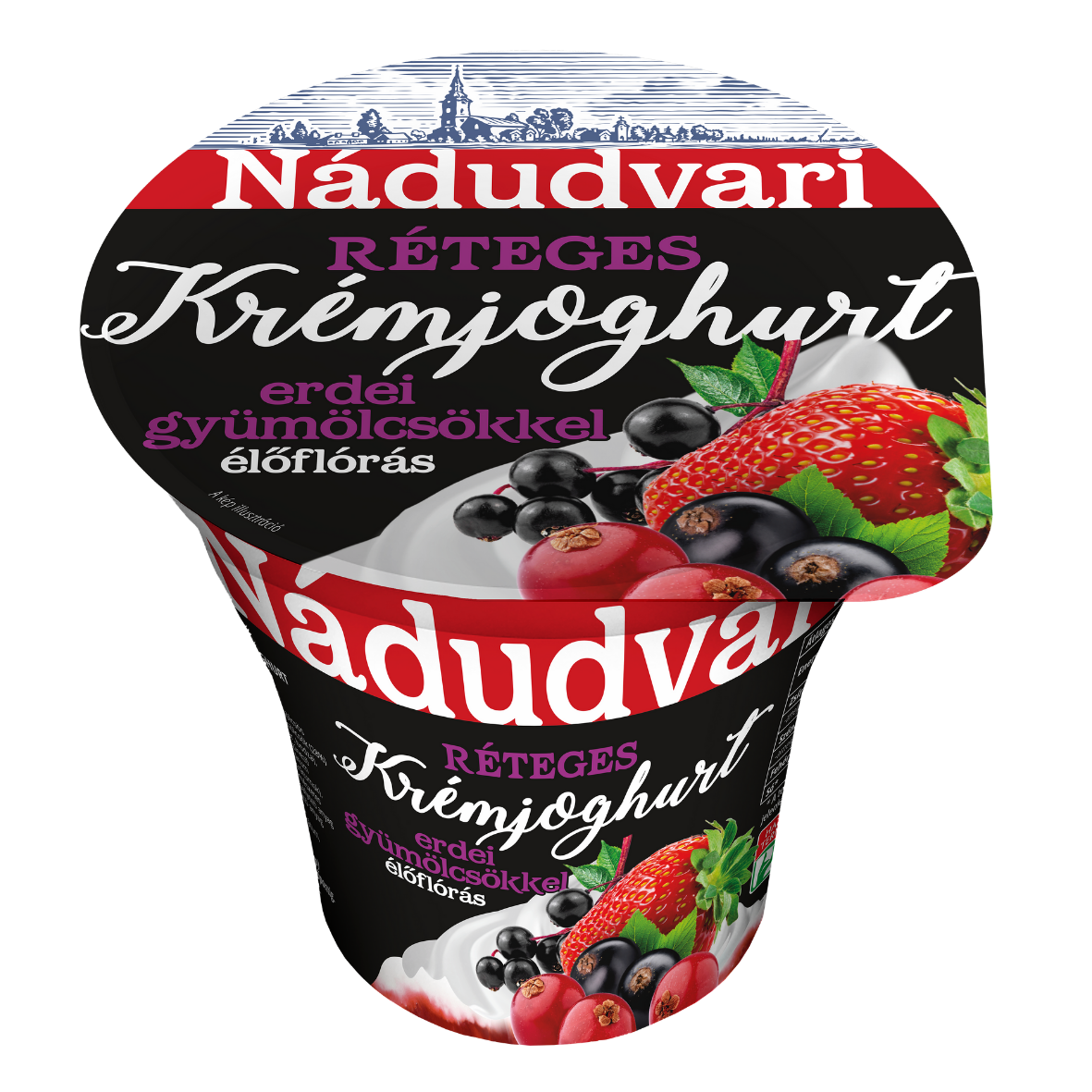 Nádudvari réteges élőflórás krémjoghurt erdei gyümölcsökkel 180 g