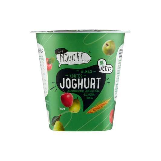 Be Mooore almás-körtés joghurt napraforgómaggal, préselt búzával, búzakorpával és tökmaggal 150 g