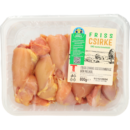 Gazdától az asztalig friss csirke combfilé, GMO-mentes termelésből, védőgázas csomagolásban, 800 g