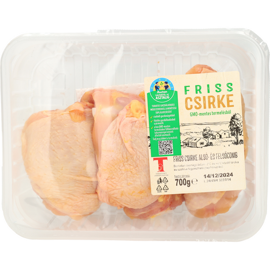 Gazdától az asztalig friss csirke comb mix, GMO-mentes termelésből, védőgázas csomagolásban, 700 g