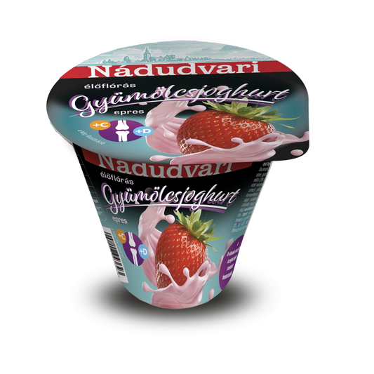 Nádudvari élőflórás, epres, zsírszegény gyümölcsjoghurt 125 g