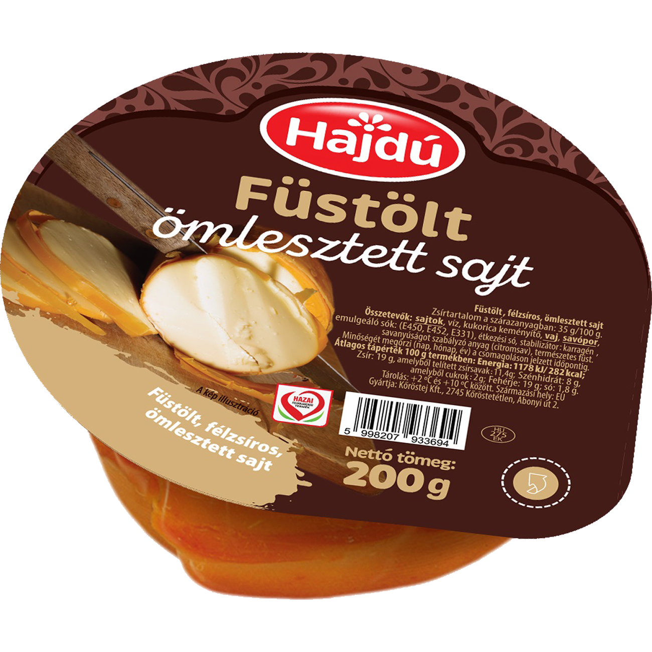 Hajdú füstölt ömlesztett sajt 200 g