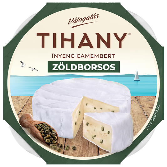 Tihany Válogatás Ínyenc Camembert zöldborsos zsírdús lágy sajt 120 g