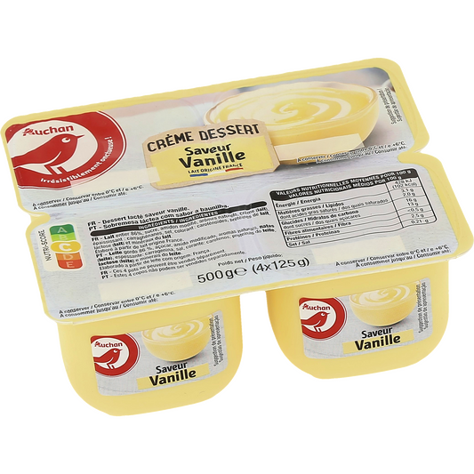 Auchan Kedvenc krém desszert vaniliás 4x125 g