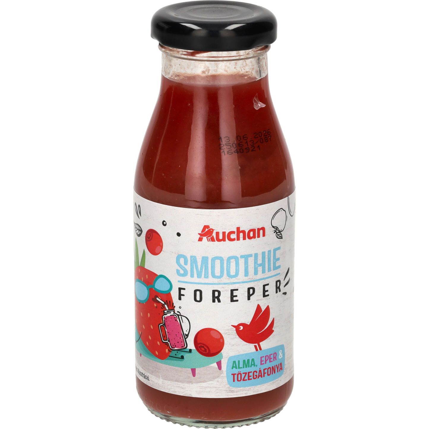 Auchan Kecvenc Smoothie alma-eper-tőzegfonya 200ml