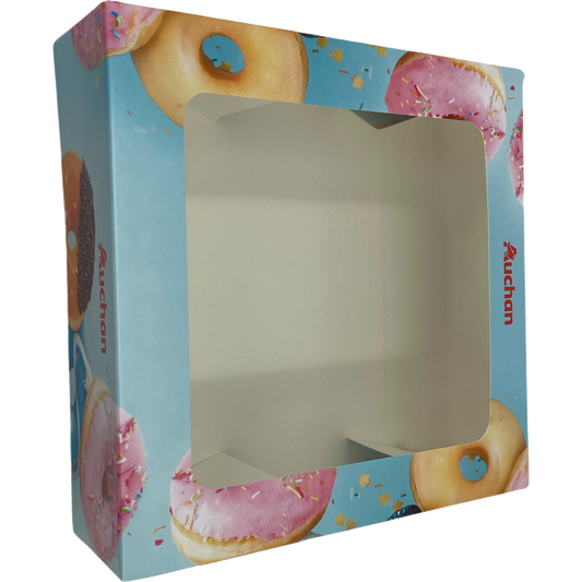 Auchan fánkos doboz 19x19x6,5 cm