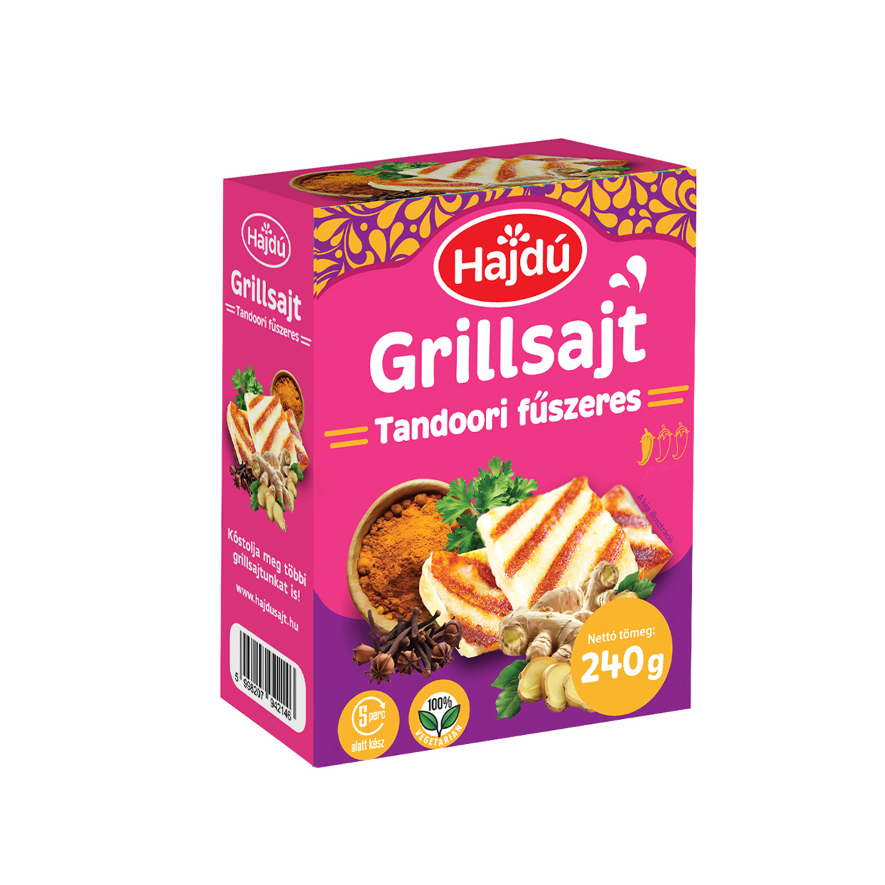 Hajdú Tandoori fűszeres grillsajt 240 g