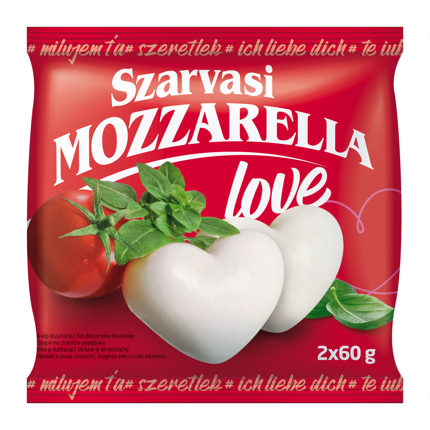 Szarvasi Love Mozzarella zsíros, lágy sajt 2 x 60 g (120 g)