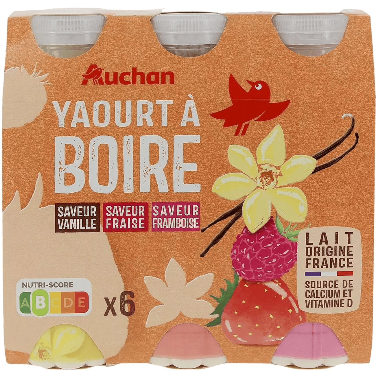 Auchan Kedvenc ivójoghurt mix 6x180 g