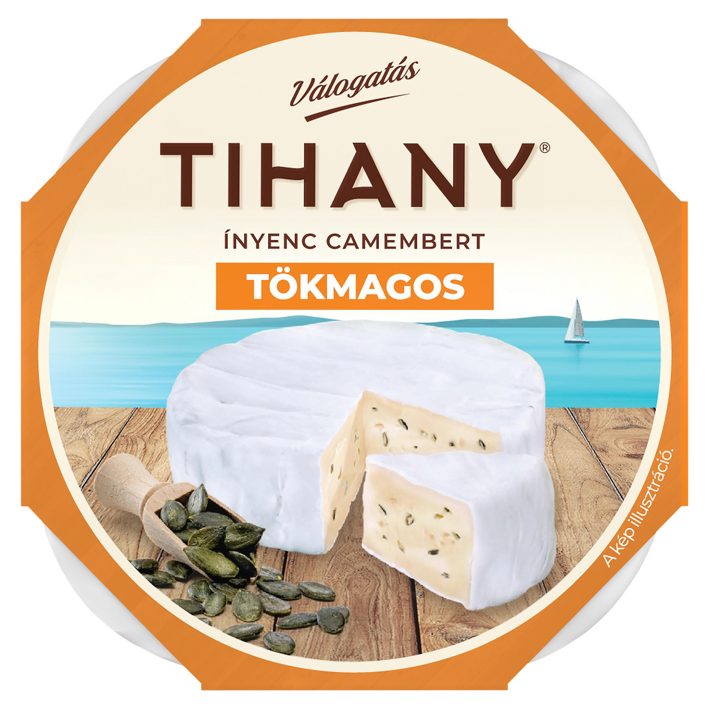 Tihany Válogatás Ínyenc Camembert tökmagos zsírdús lágy sajt 120 g