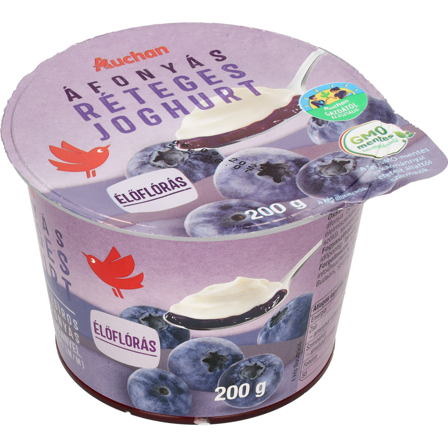 Auchan Kedvenc Gazdától az asztalig áfonyás réteges joghurt 200 g