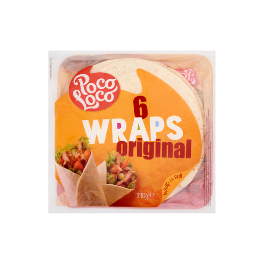 Poco Loco Original lágy tortilla lapok búzalisztből 25 cm 6 db 370 g