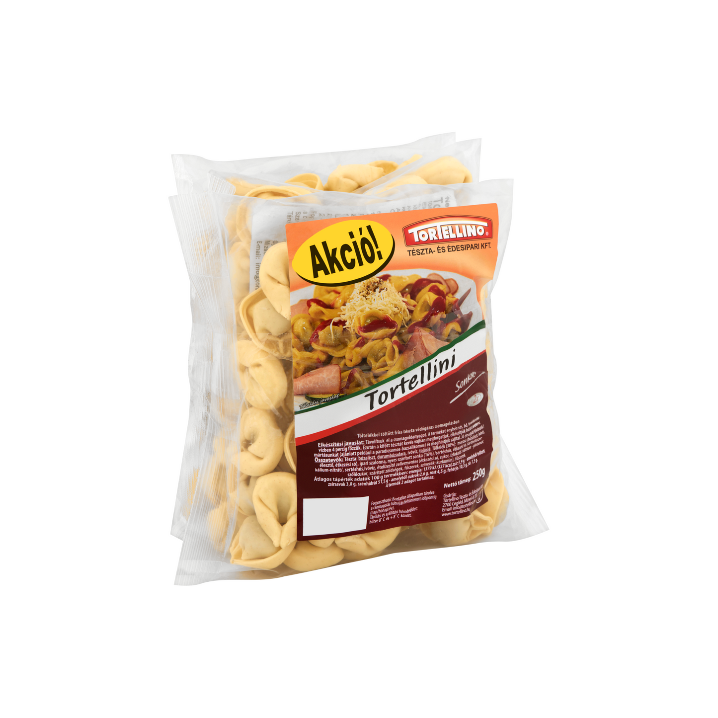 TORTELLINO TORTELLINI SONKÁS, SAJTOS, GOMBÁS TÖLTELÉKKEL TÖLTÖTT FRISS TÉSZTA 3 X 250 G