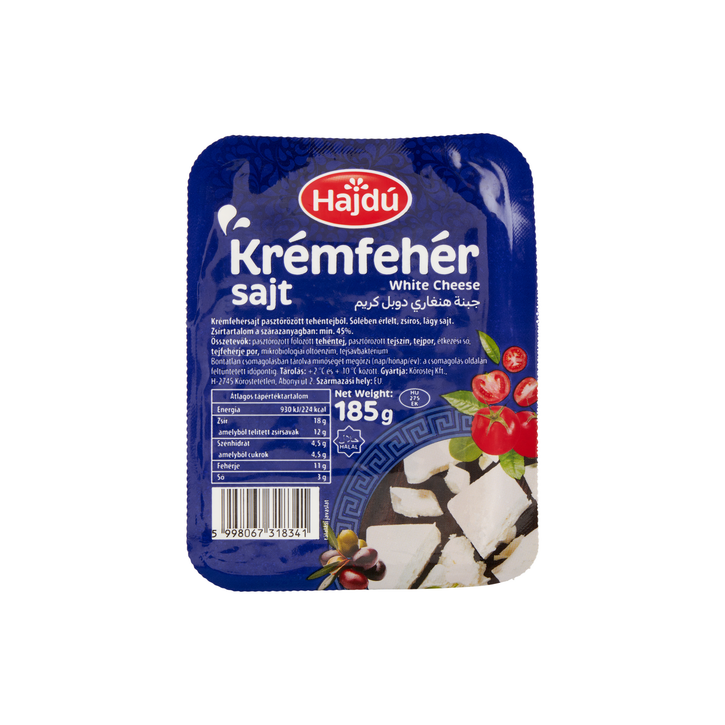 Hajdú krémfehér sajt 185 g