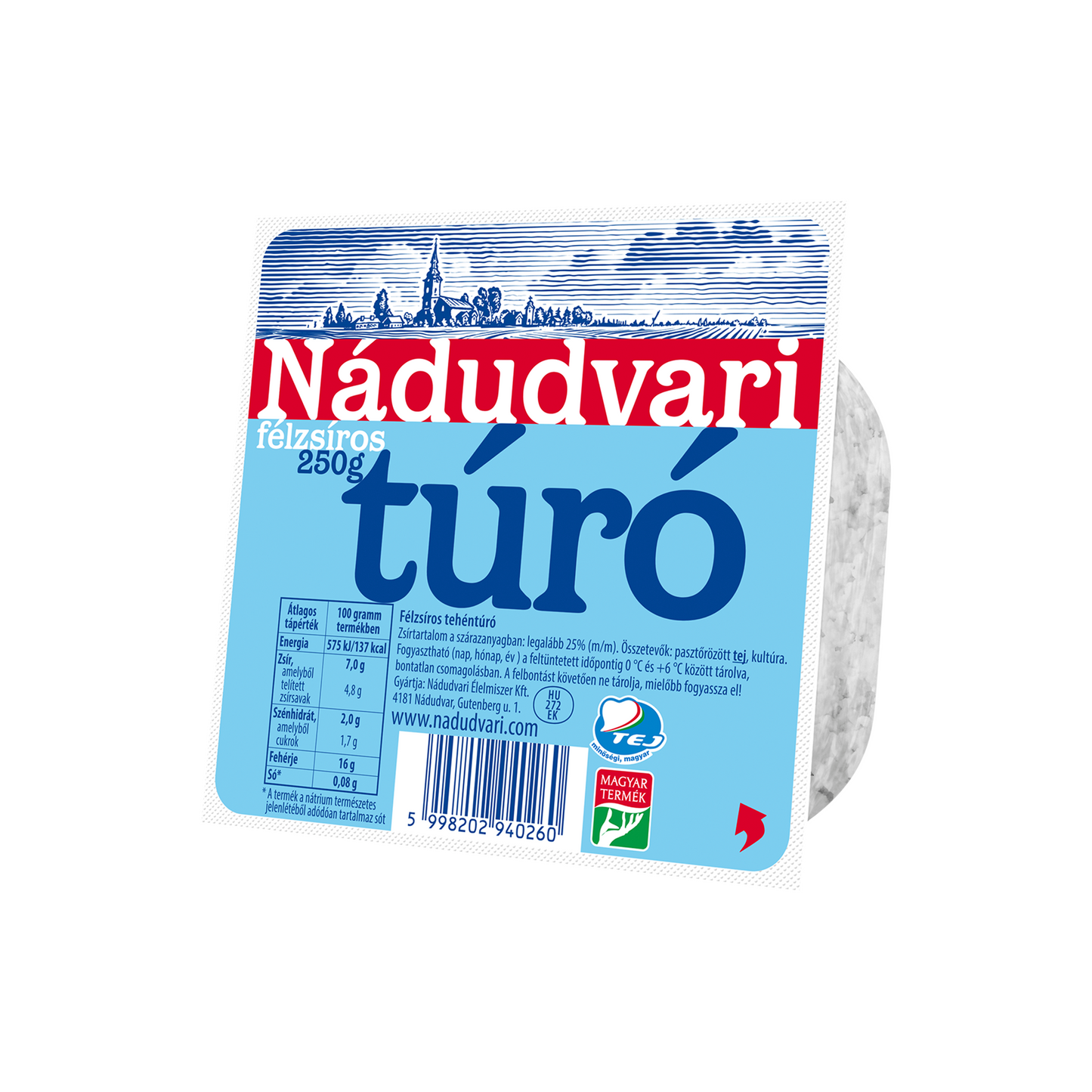 Nádudvari félzsíros túró 250 g