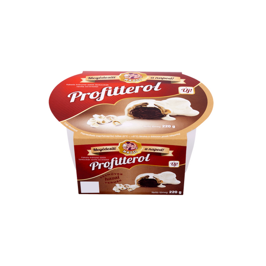 Mazsi Profiterol kakaós krémmel töltött fánkocskák habkrémben 220 g