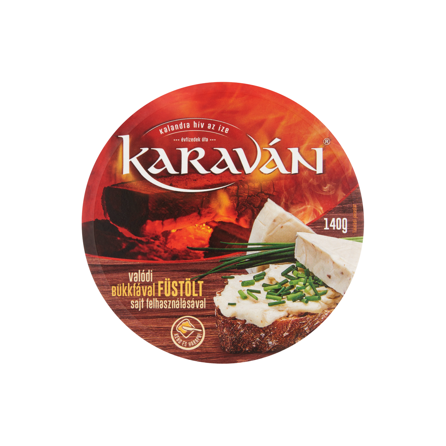 Karaván füstölt ízű, kenhető, zsíros, ömlesztett sajt 8 db 140 g