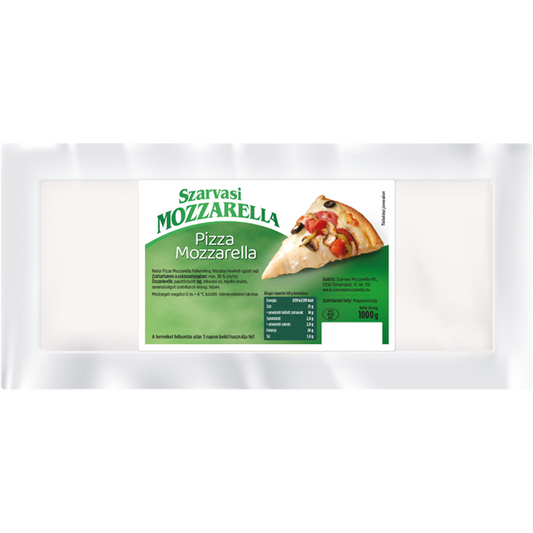 Szarvasi Mozzarella natúr pizza mozzarella félkemény, félzsíros hevített-gyúrt sajt 1000 g