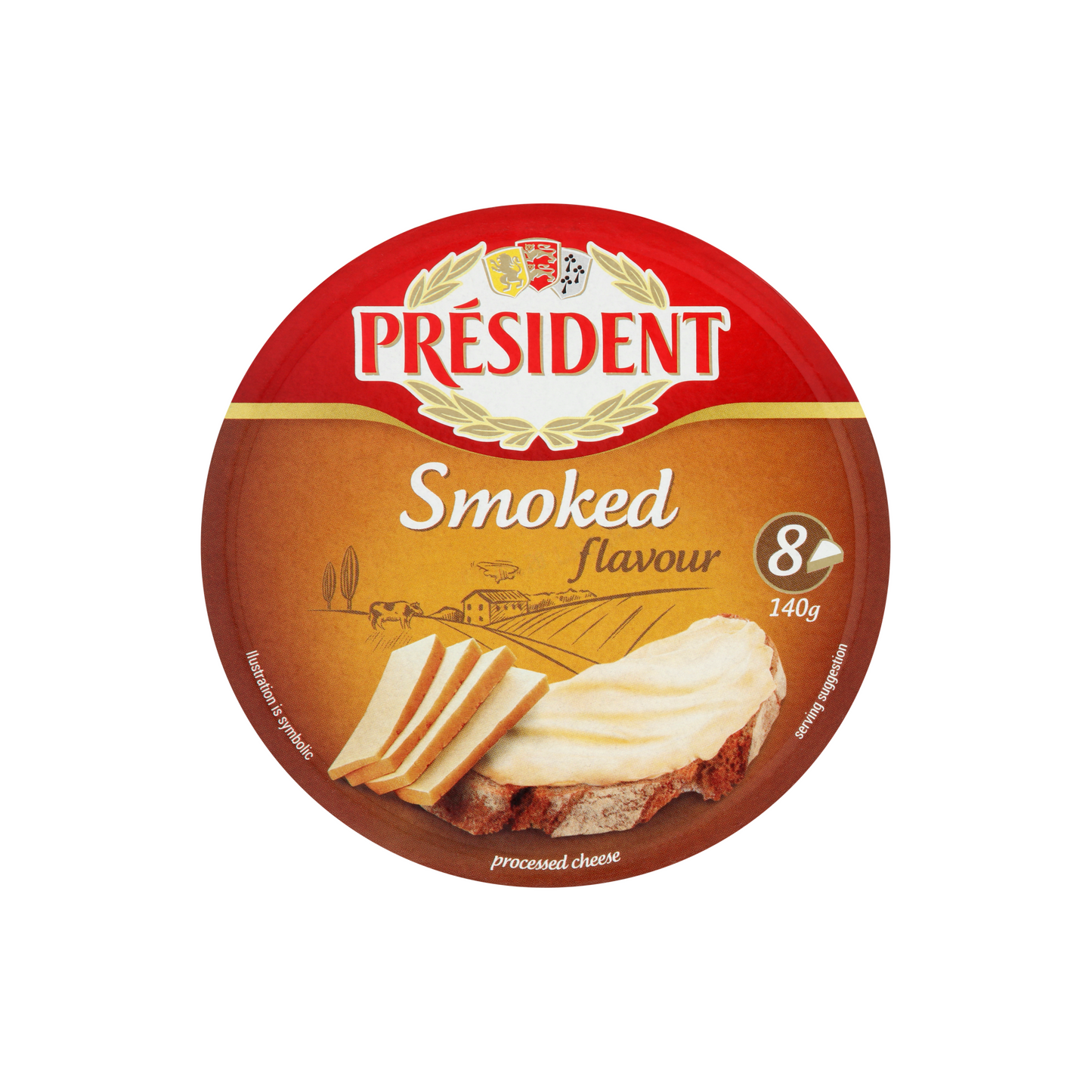 Président füst ízű kenhető zsíros ömlesztett sajtkészítmény 8 db 140 g