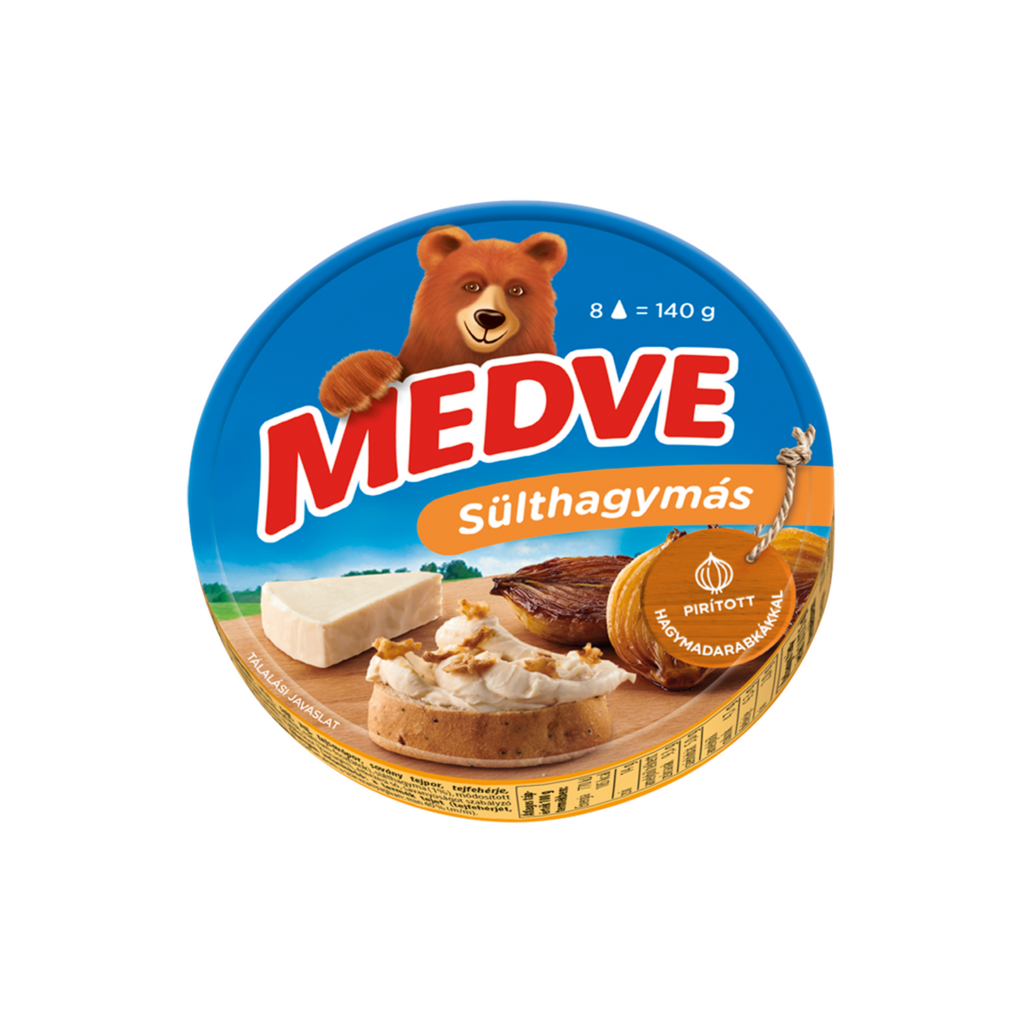 Medve sülthagymás kenhető, félzsíros ömlesztett sajt 8 x 17,5 g (140 g)