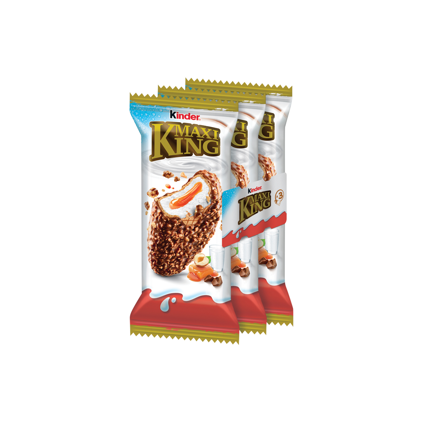Kinder Maxi King lágy karamellás és tejes krémmel töltött ostya 3 x 35 g (105 g)