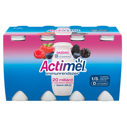 Danone Actimel zsírszegény, élőflórás, erdei gyümölcsízű joghurtalapú ital 8 x 100 g (800 g)