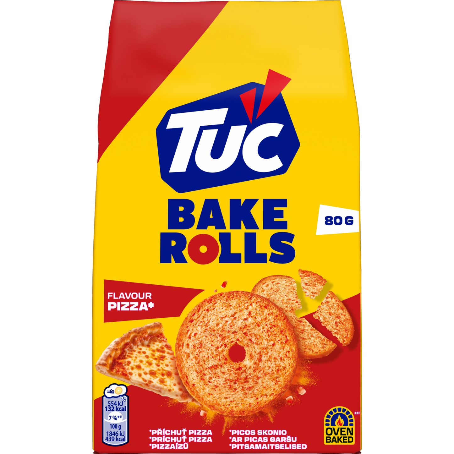 Tuc Bake Rolls pizzaízű kétszersült 80 g