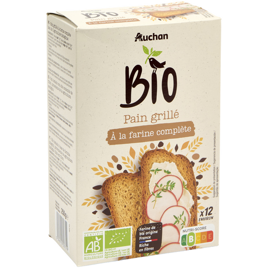 Auchan Kedvenc Bio kétszersült teljes kiőrlésű búzaliszttel 250 g