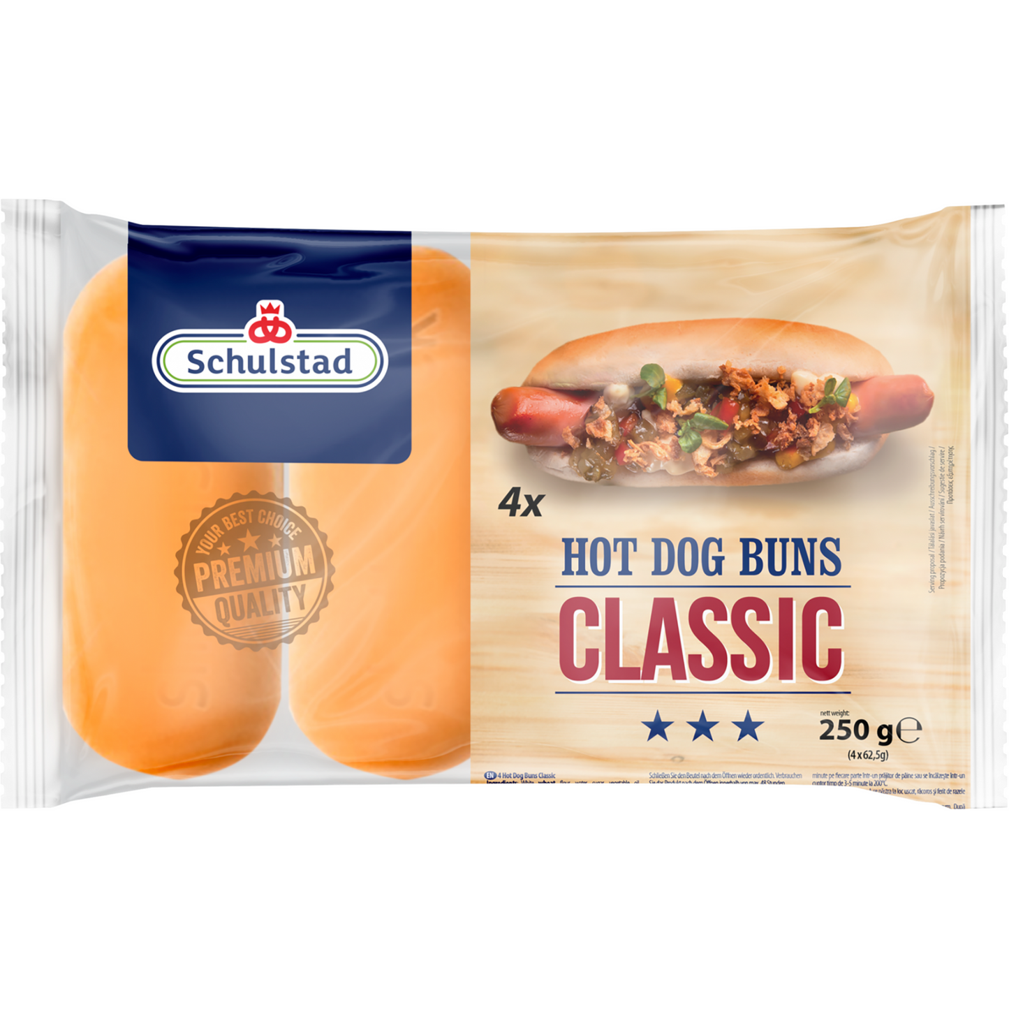 Schulstad Classic hot dog kifli 4 x 62,5 g (250 g)